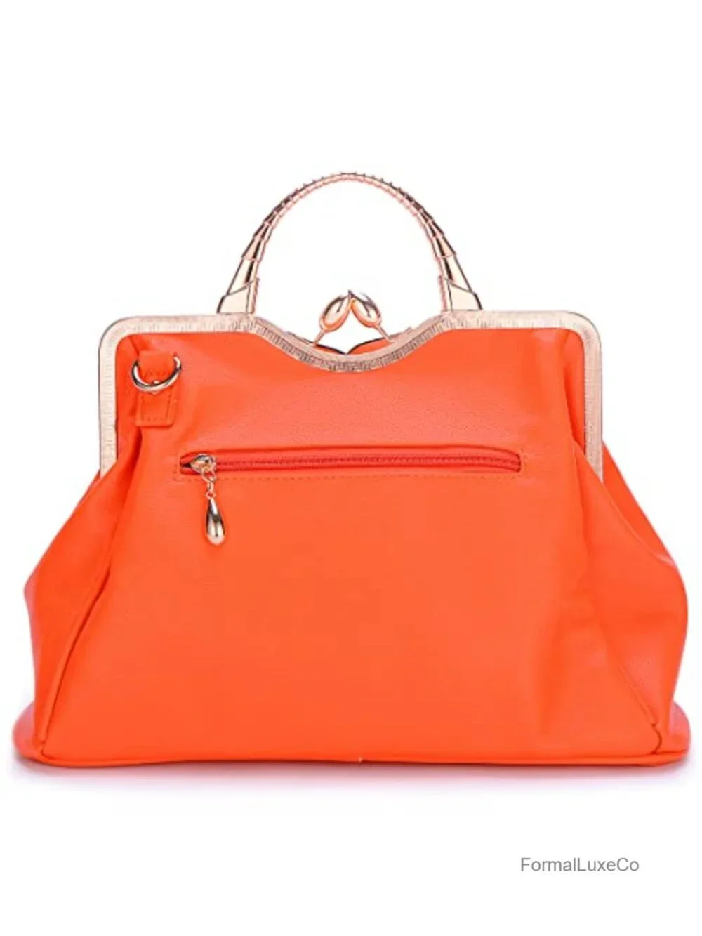 Ethnic Floral Clutch with Kiss Lock Closure and Removable Strap